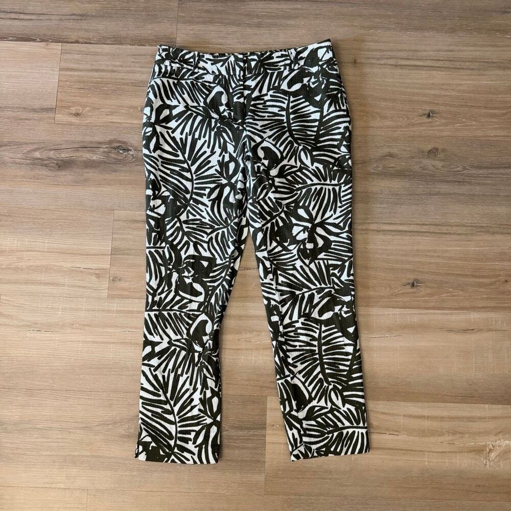 Kate Spade Jackie Havana Crop Pants Sz 2 Mid Rise Palm Print Preppy Coastal Chic